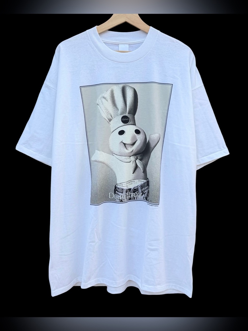 Vintage 90s Pillsbury Doughboy 'Calvin Klein' T-Shirt White Size XL (big) DS